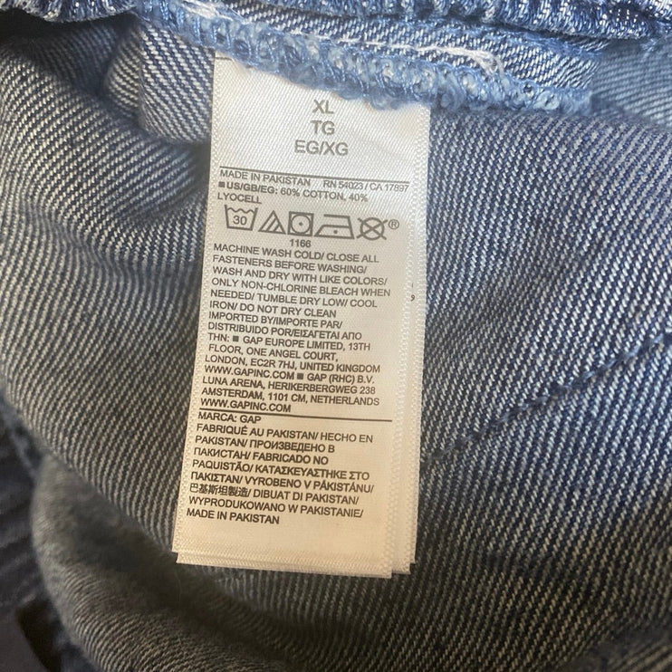 Gap Women's Blue Elastic Waist High Rise Mom Casual Denim Jean Shorts Size XL
