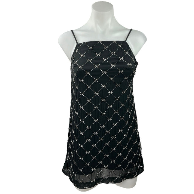 Vintage All Saints Hand Embellished Black Beaded Mini Camisole Sheath – Brie