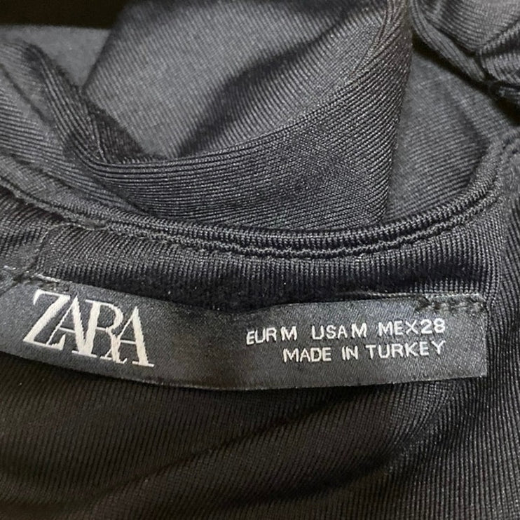 Zara Women's Black Sleeveless Racerback Stretch Cami Bodysuit Tank Top Size M