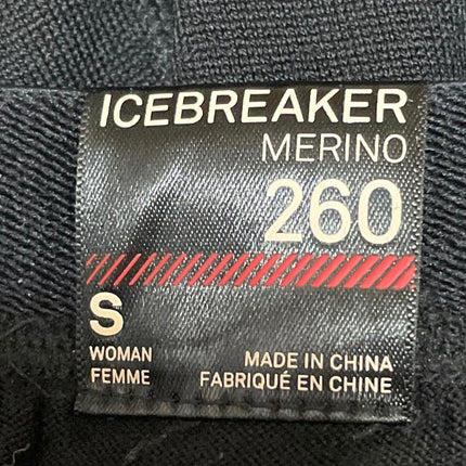 Icebreaker Merino 260 Women's Black Base Layer Winter Leggings Pants Size S