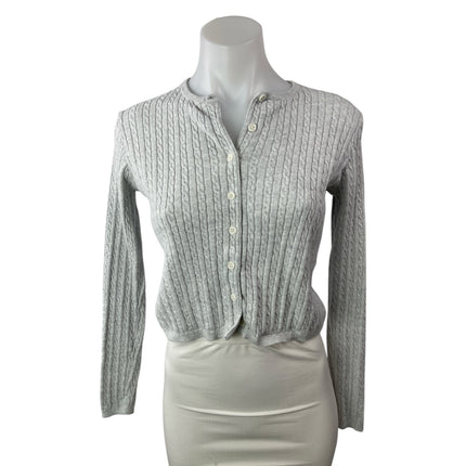 Brandy Melville Gray Ribbed Knit Long Sleeve Button Up Cardigan Sweater Size S/M