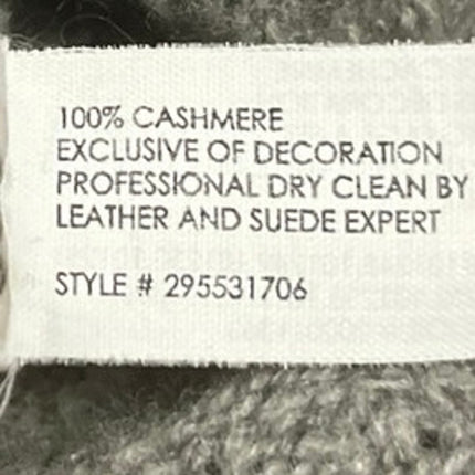 Club Monaco 100% Cashmere Women's Gray Knit 3/4 Sleeve Zip Sweater Shirt Top S