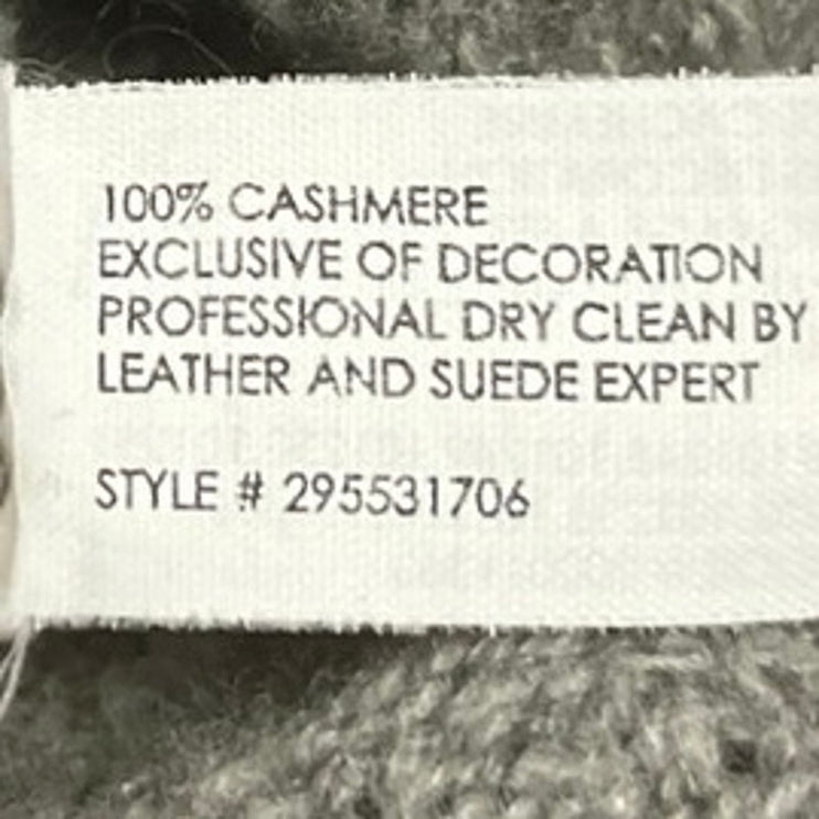 Club Monaco 100% Cashmere Women's Gray Knit 3/4 Sleeve Zip Sweater Shirt Top S
