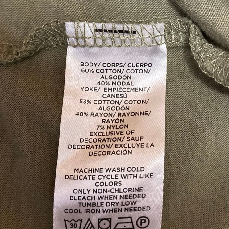 Ann Taylor LOFT Women's Green Long Sleeve Floral Lace Mock Neck Blouse Top Sz S