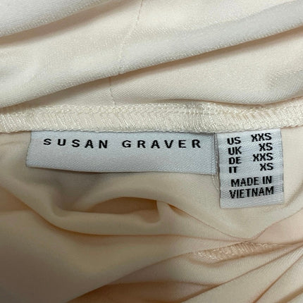 Susan Graver Women's Cream Cowl Neck Layer Stretch Long Sleeve Top Size XXS