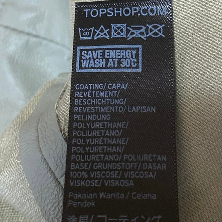 NEW Topshop Women's Green Faux Leather Vegan High Rise Paperbag Shorts Size 4