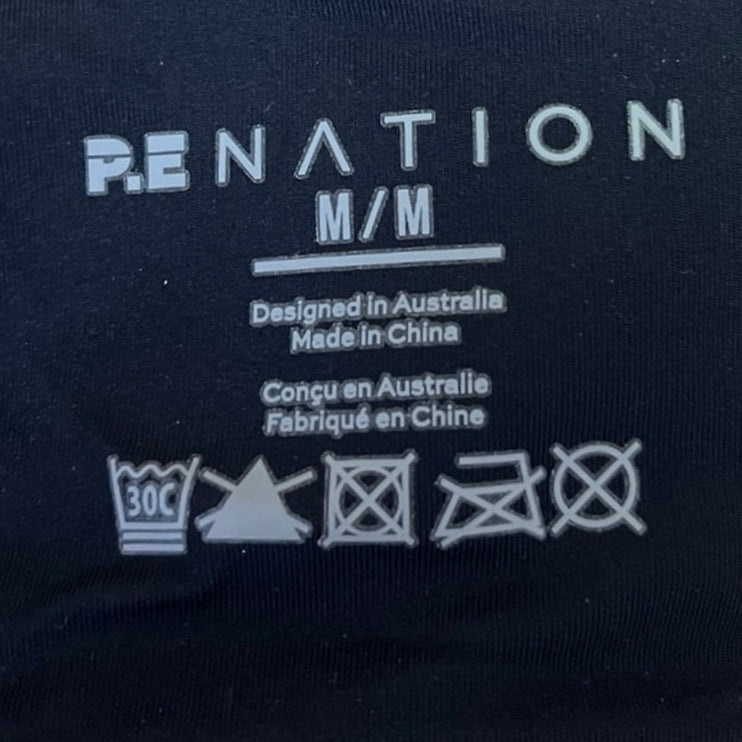 P.E Nation Pivot Black Scoop Neck Cross Back Strap Sports Bra Crop Tank Top M