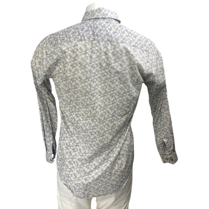 Steel & Jelly Men's White Floral Long Sleeve Button Up Dress Shirt Top Size S