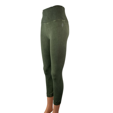 Free People Movement Karma Green High Rise Yoga Crop Athletic Leggings Pants M