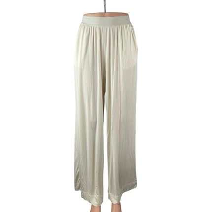 Weworewhat Women's White Pleated High Rise Lounge Sleepwear Pajamas Pants Size S
