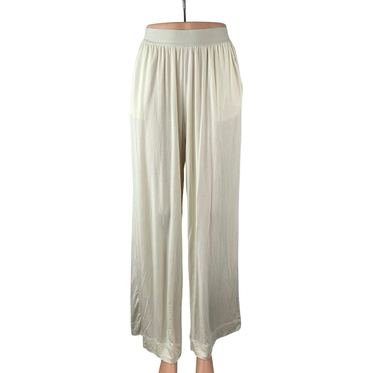 Weworewhat Women's White Pleated High Rise Lounge Sleepwear Pajamas Pants Size S