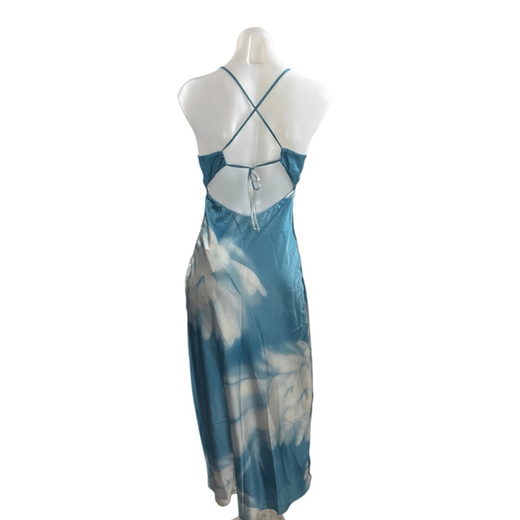 NEW Abercrombie & Fitch Julia Satin Tie Back V Neck Maxi Cami Tank Slip Dress XS