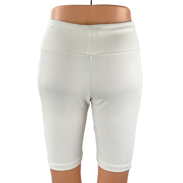 Nike Air Women's White High Rise Yoga Workout Running Athletic Biker Shorts Sz S