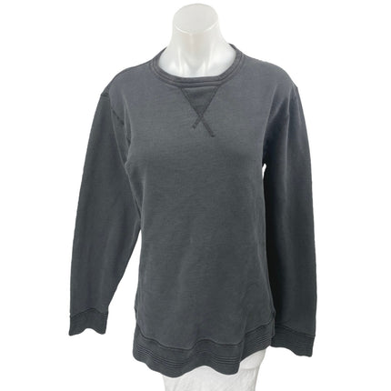 Albam Women's Black Cotton Long Sleeve Crew Neck Sweatshirt Sweater Top Size L