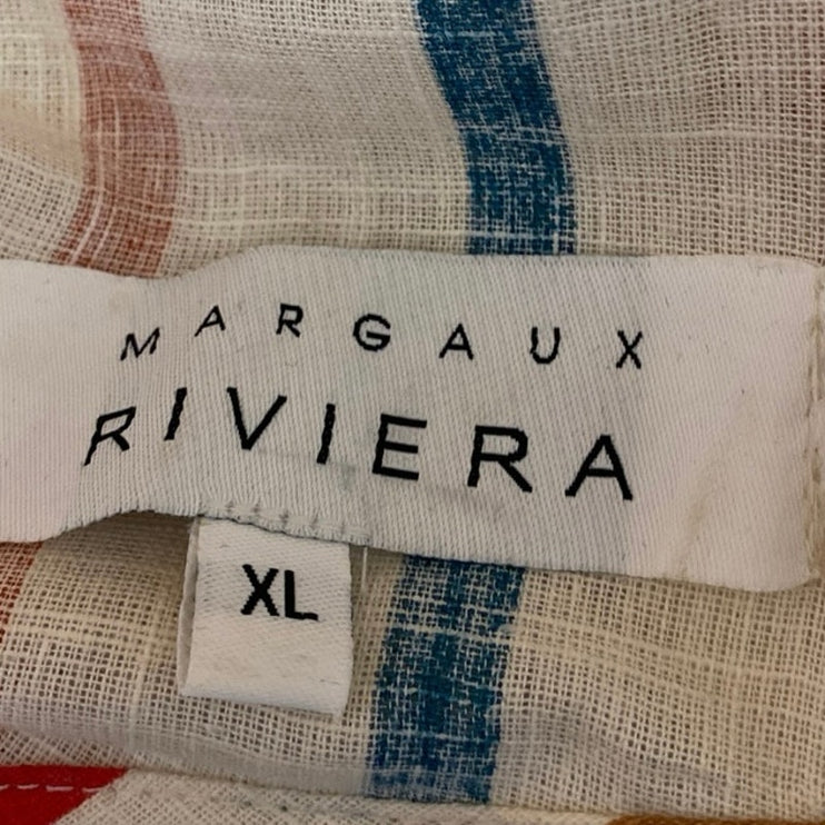 Margaux Riviera Multicolor Striped Colorblock Tiered Midi Shift Dress Size XL