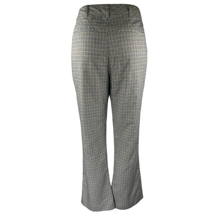 Abercrombie & Fitch Multicolor Plaid Mid Rise Flared Bootcut Trousers Pants Sz S