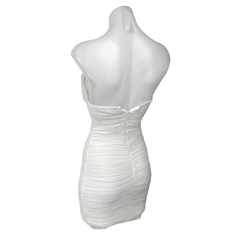 Superdown White Strapless Sleeveless Corset Bustier Bodycon Mini Dress Size XS