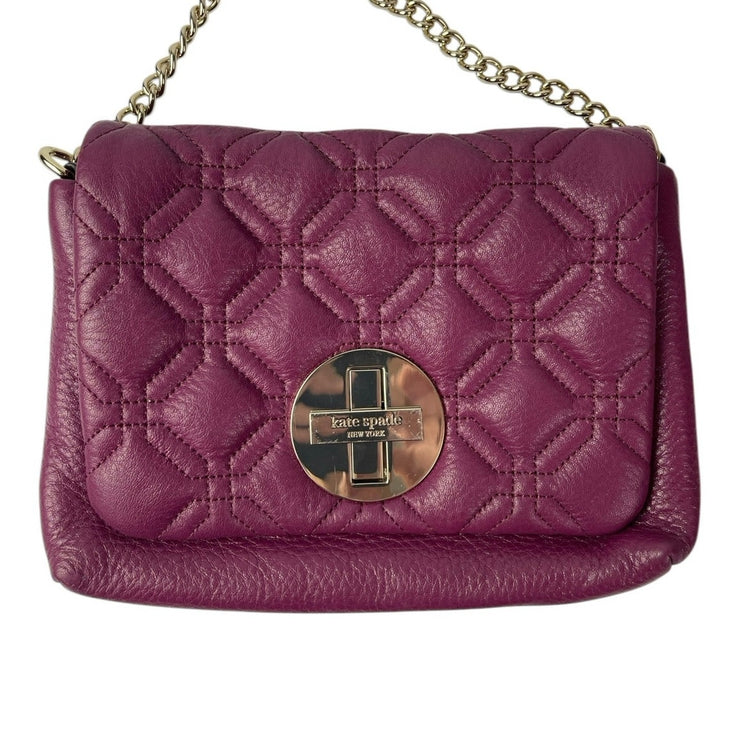Kate Spade Astor Court Naomi Quilted Chain Purple Magenta Leather Crossbody Bag