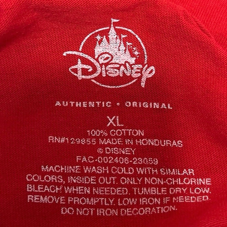 Disney Red Best Day Ever Minnie Mouse Graphic Short Sleeve Tee T-Shirt Top XL