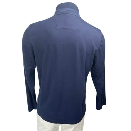 Calvin Klein Liquid Touch Blue 1/4 Zip Long Sleeve High Neck Shirt Sweater Top M