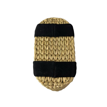 NEW LOFT Tan Black Woven Straw Canvas Straps Basket Tote Handbag One Size