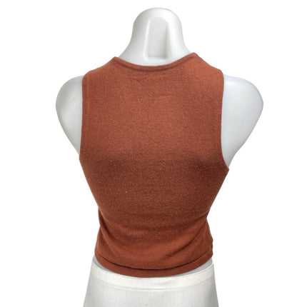 Aritzia Babaton Brown Sleeveless Crew Neck Knit Cami Camisole Tank Top Size S