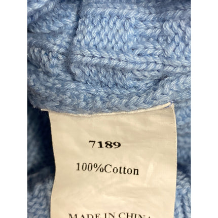 Pretty Garden Blue Ribbed Knit Long Sleeve Button Up Cardigan Sweater Top Size S