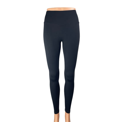 CSB Women's Black Mid Waist Ruched Skinny Athletic Activewear Leggings Pants S