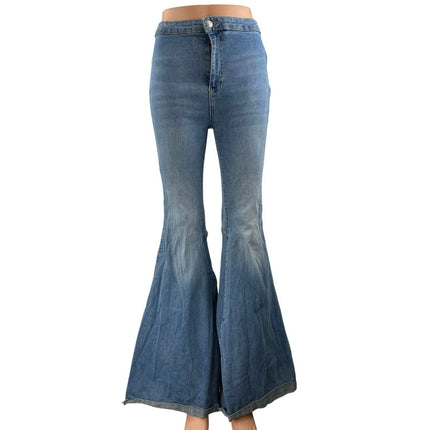 Free People We The Free Blue High Rise Bell Bottom Flare Bootcut Denim Jeans 27