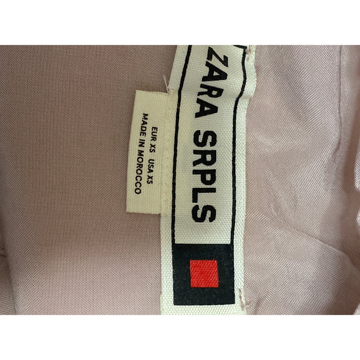 Zara Women's Beige Collared Long Sleeve Buttoned Utility Shirt Blouse Top Sz XS