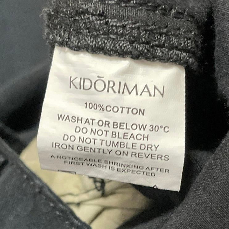 Kidoriman Womens Black High Waist Wide Leg Baggy Cargo Denim Jeans Pants Size L