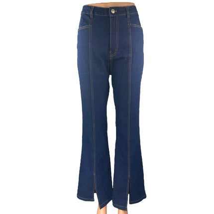 Princess Polly Blue High Waisted Split Hem Flared Bootcut Denim Jeans Pants 6