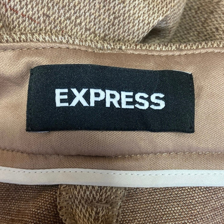 Express Brown High Rise Skinny Stretch Button Accent Pockets Dress Pants Size 4