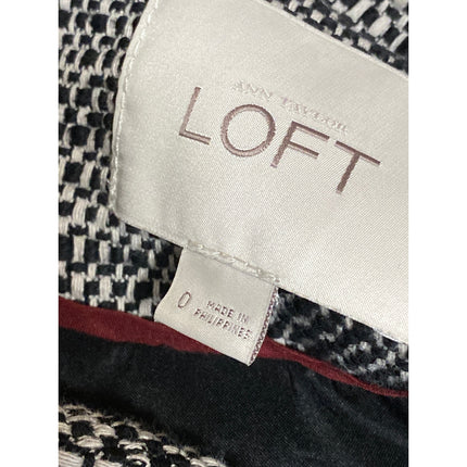 Ann Taylor LOFT Gray Textured Long Sleeve Single Breasted Blazer Coat Jacket 0