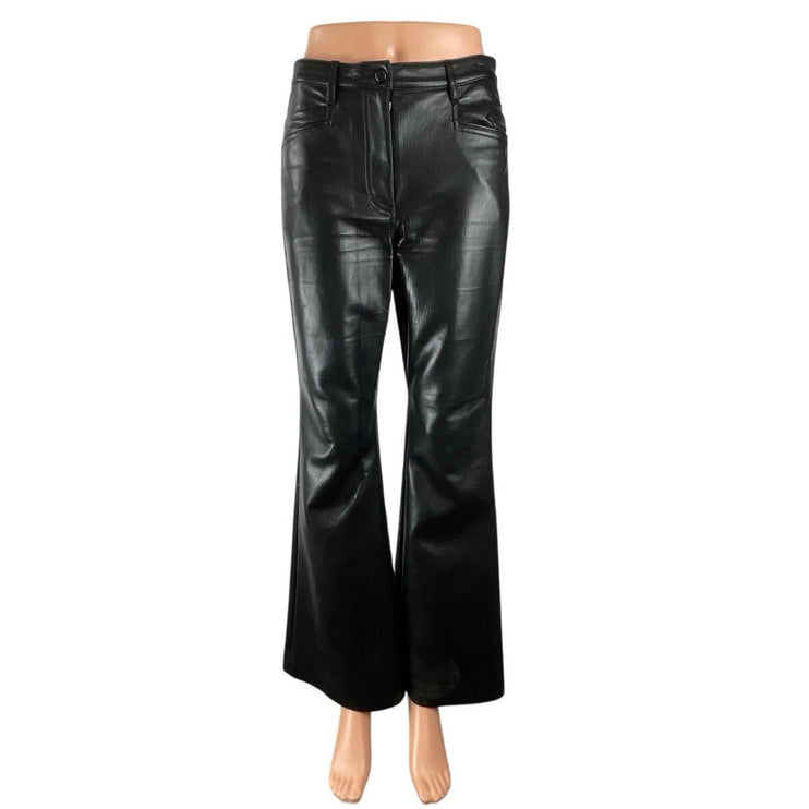 Aritzia Wilfred Women's Faux Leather Vegan Flared Bootcut Trousers Pants Size 4