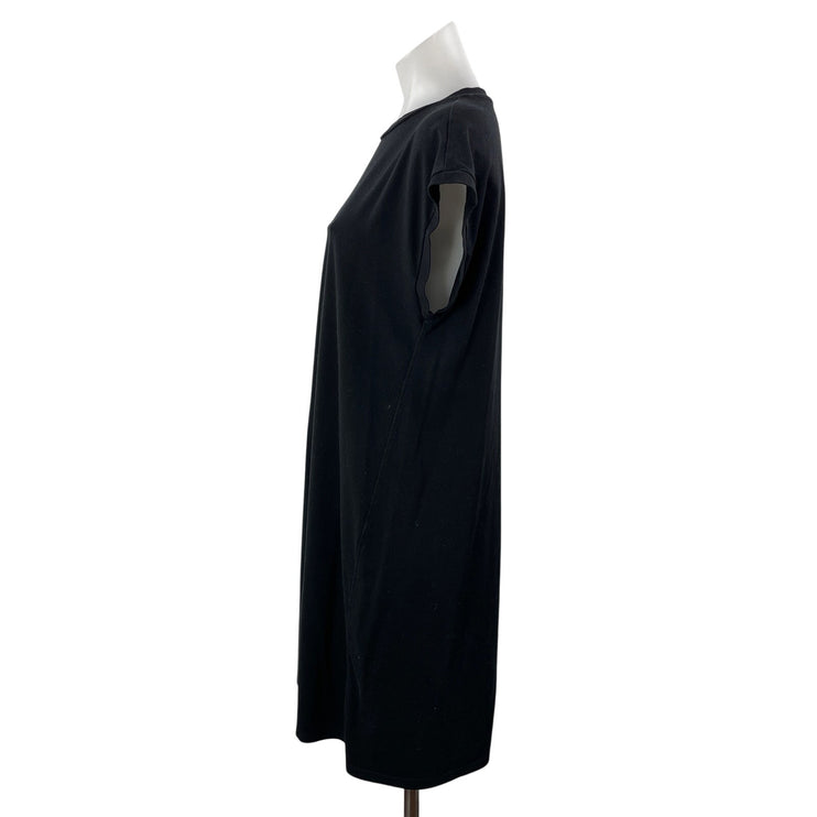 Eileen Fisher Women's Black Short Sleeve Crew Neck T Shirt Tee Mini Dress XS