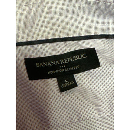 Banana Republic Men's Purple Non Iron Slim Fit Long Sleeve Button Down Shirt L