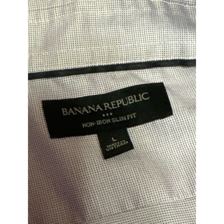 Banana Republic Men's Purple Non Iron Slim Fit Long Sleeve Button Down Shirt L