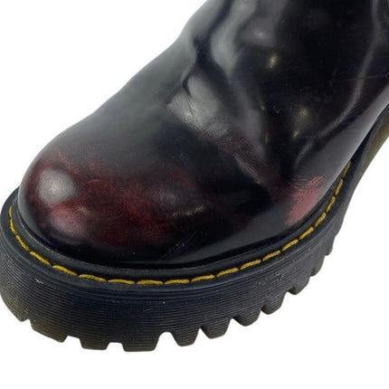 Dr. Martens Husrton Women's Black Red Leather Heeled Platform Chelsea Boots Sz 7