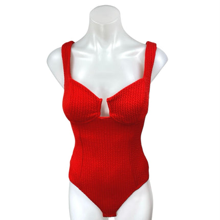 ASTR The Label Red Ribbed Knit Sleeveless Cami Camisole Tank Bodysuit Top Size S