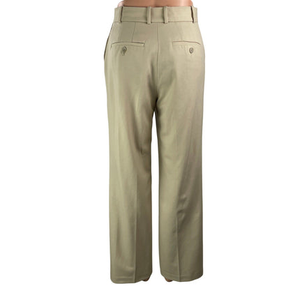 Aritzia Babaton Womens Beige High Waisted Wool Straight Trouser Dress Pants Sz 2