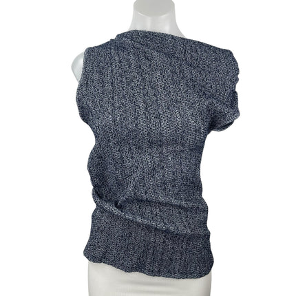 NEW Zara Women's Blue One Shoulder Ruched Sleeveless Knit Blouse Tank Top Size S