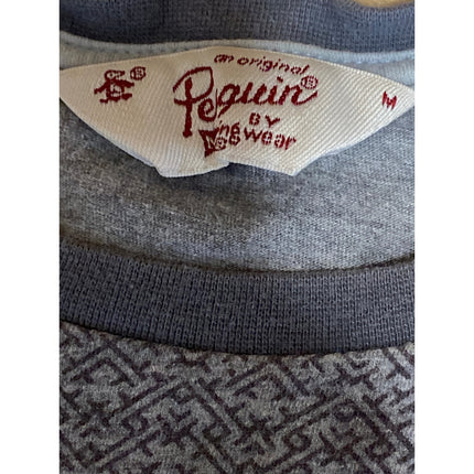 Penguin Men's Gray Geometric Logo Short Sleeve Crewneck T Shirt Tee Top Size M