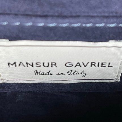 Mansur Gavriel Women Gray Blue Calf Leather Envelope Flat Clutch Pouch Purse Bag