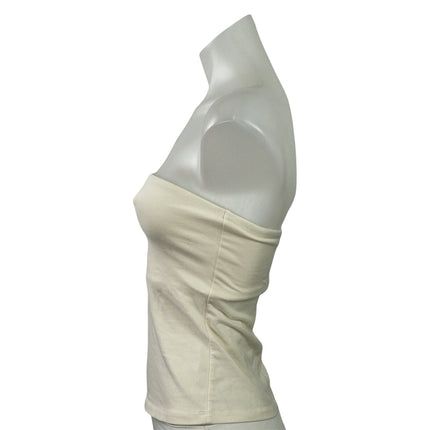 Skims Womens Cream Yellow Sleeveless Strapless Bandeau Crop Tube Tank Top Size S