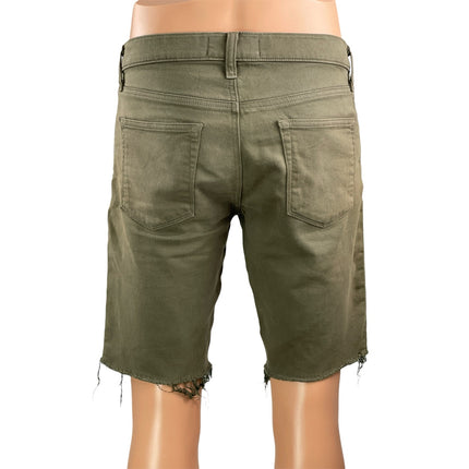 J. Brand Men's Olive Green Straight Cut Off Mid Rise Denim Jean Shorts Size 31