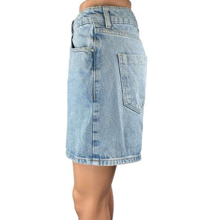 Zara Women's Blue Light Wash High Waisted Boyfriend Denim Jean Shorts Size 6