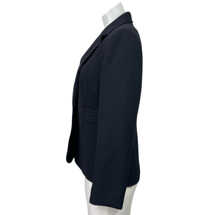Tahari Arthur Levine Navy BlueNotch Collar Long Sleeve Blazer Coat Jacket Top 4