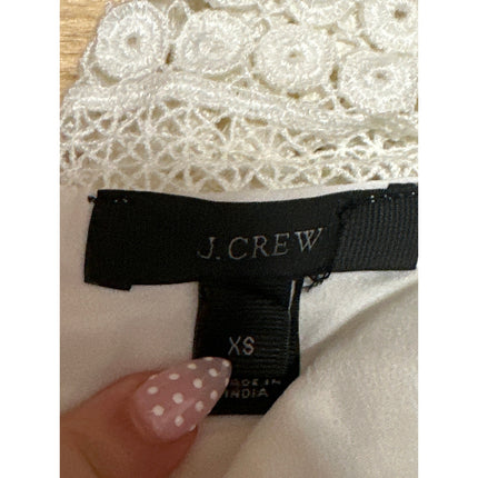 J.Crew Women's White Geo Lace Sleeveless Crew Neck Mini Shift Dress Size XS