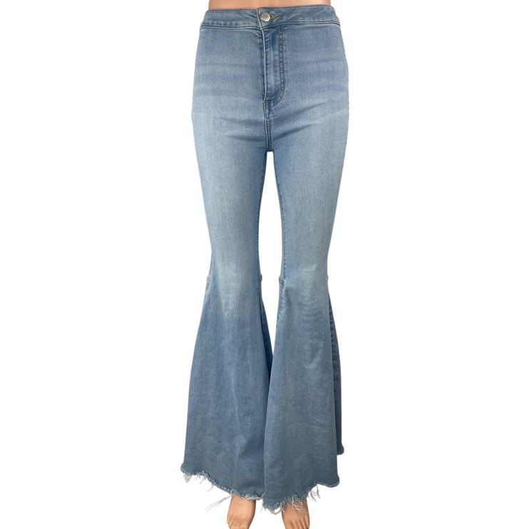 Free People Blue High Rise Bell Bottom Bootcut Flare Denim Jeans Pants Size W25